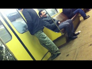 uzbek jerks off in the subway ... total fucked up, gentlemen