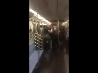 brawl in a subway car